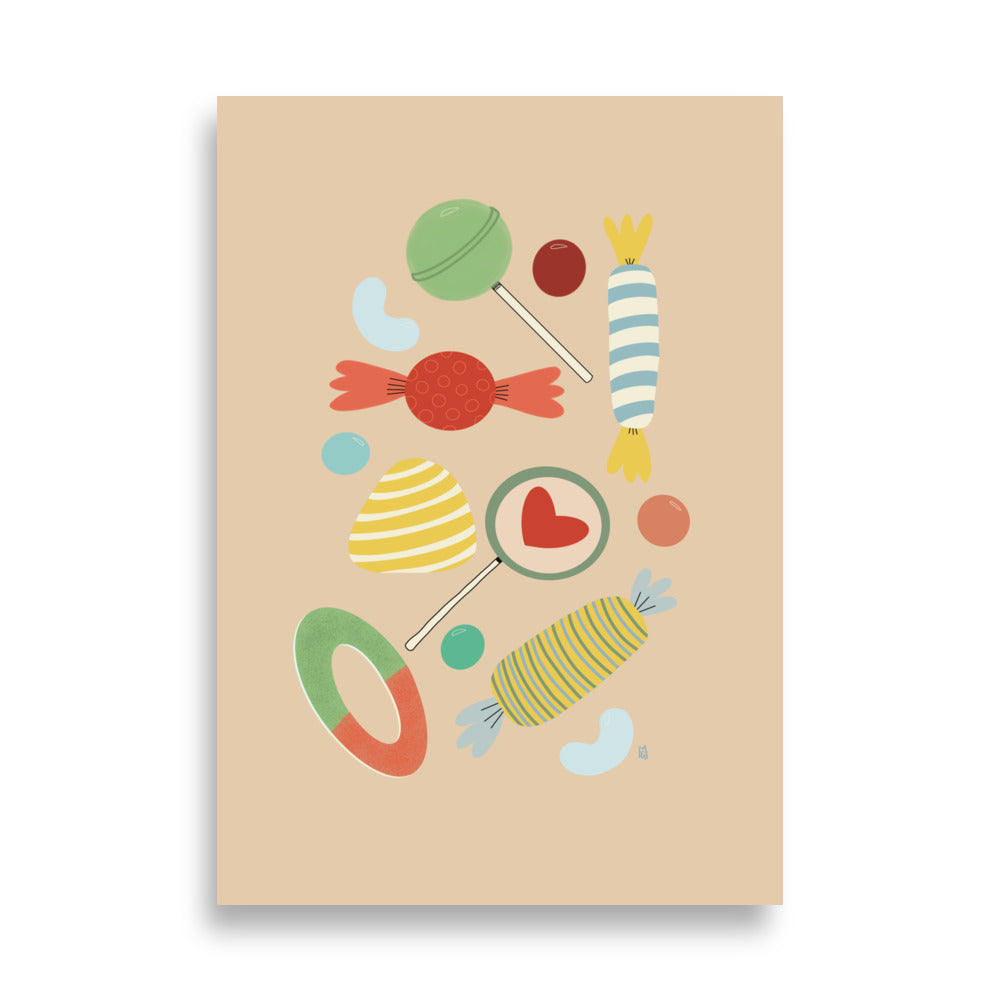 Póster decorativo “Sweet Candy” – Lámina divertida para habitación infantil - Kago Studio