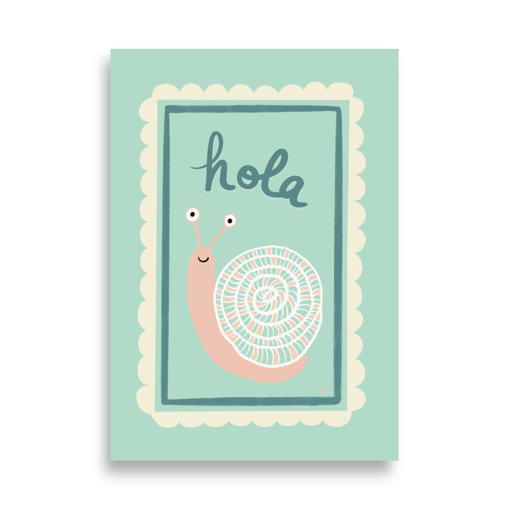 alt= Póster Hola mi caracol - Kago Studio