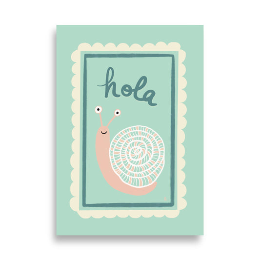 alt= Póster Hola mi caracol - Kago Studio