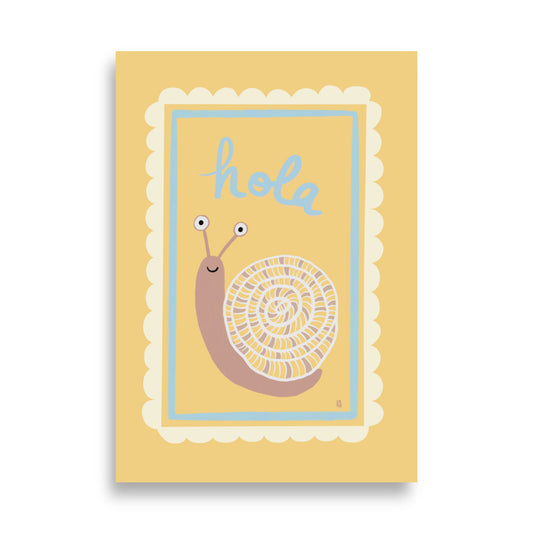 alt= Póster Hola mi caracol - Kago Studio