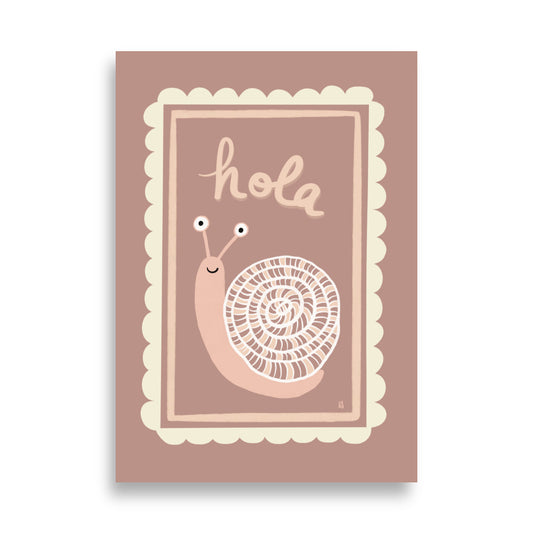 alt= Póster Hola mi caracol - Kago Studio