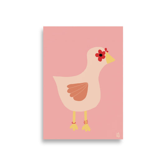 Póster decorativo “Chic chick” – Lámina divertida para habitación infanti - Kago Studio