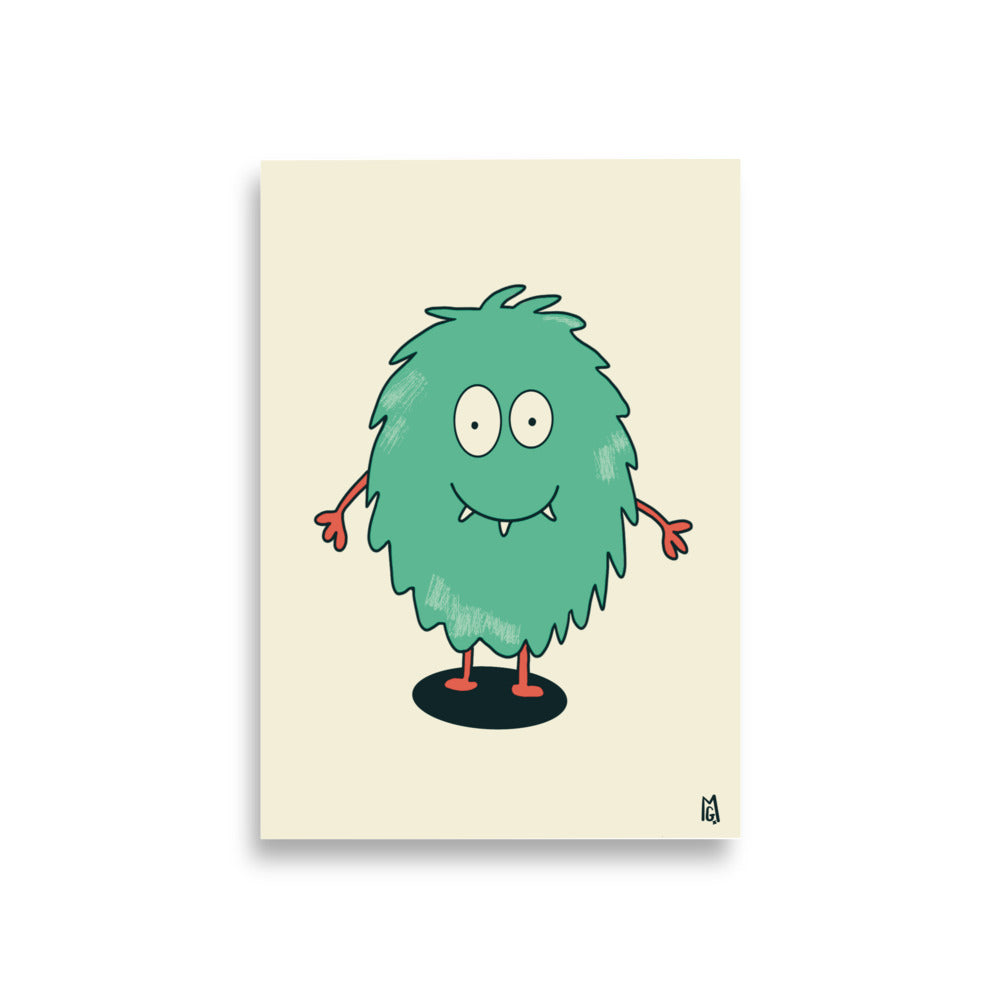 alt="Póster infantil Monstruo adorable en papel mate grueso – decoración divertida y original para habitación de niños"