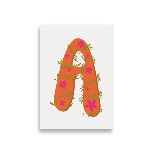 Póster decorativo “Letra A” – Lámina divertida para habitación infantil - Kago Studio