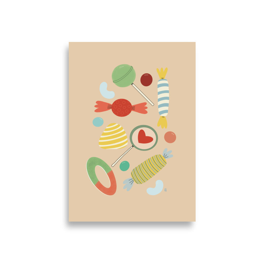 Póster decorativo “Sweet Candy” – Lámina divertida para habitación infantil - Kago Studio