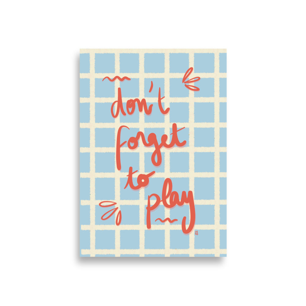 alt = Póster Don't forget to play - Kago Studio