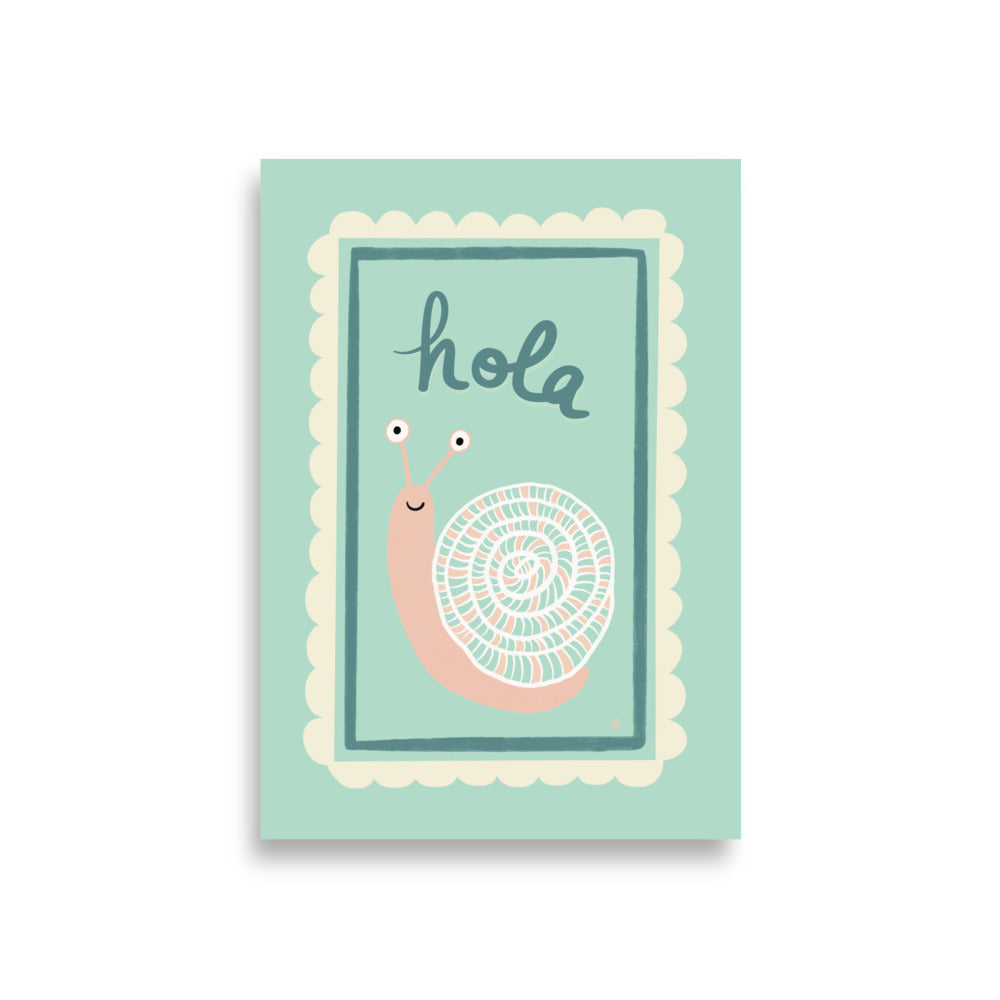 alt= Póster Hola mi caracol - Kago Studio