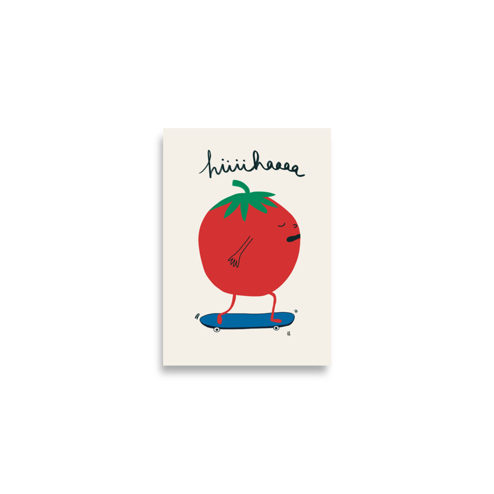alt="Póster infantil Bold Tomato en papel mate grueso – decoración divertida y original para habitación de niños"