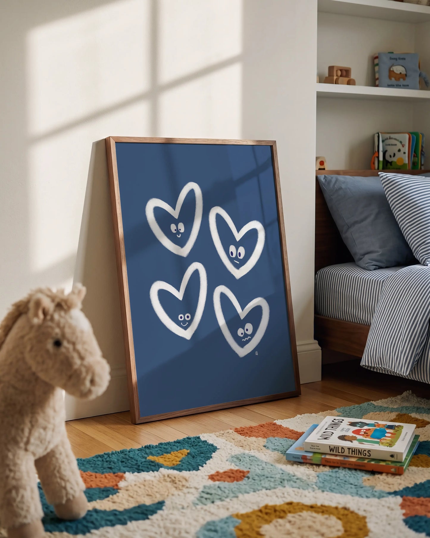 alt=poster encadré coeurs rieurs - b