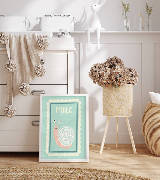 Affiche personnalisée avec le prénom et la date de naissance de ton bébé