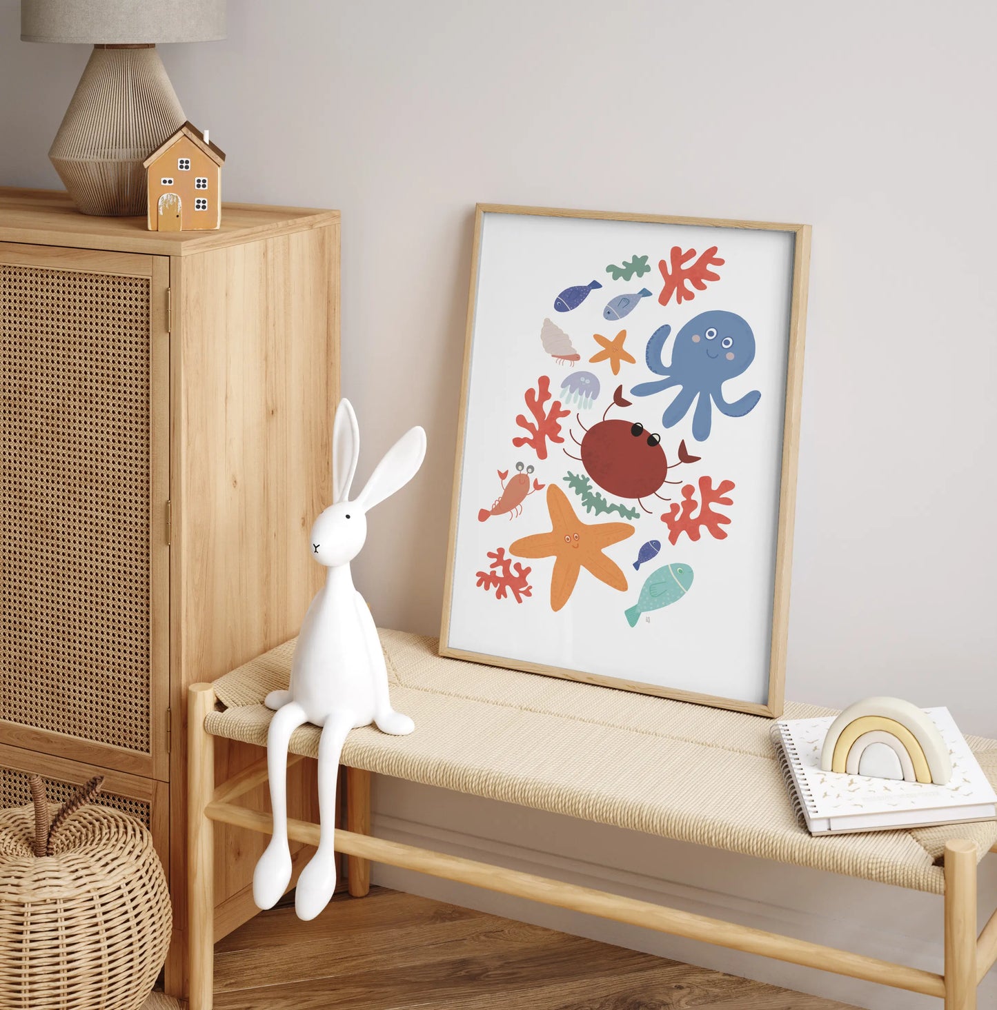 Póster infantil “Amigos del mar” – Lámina decorativa adorable para habitación de niños - Kago Studio