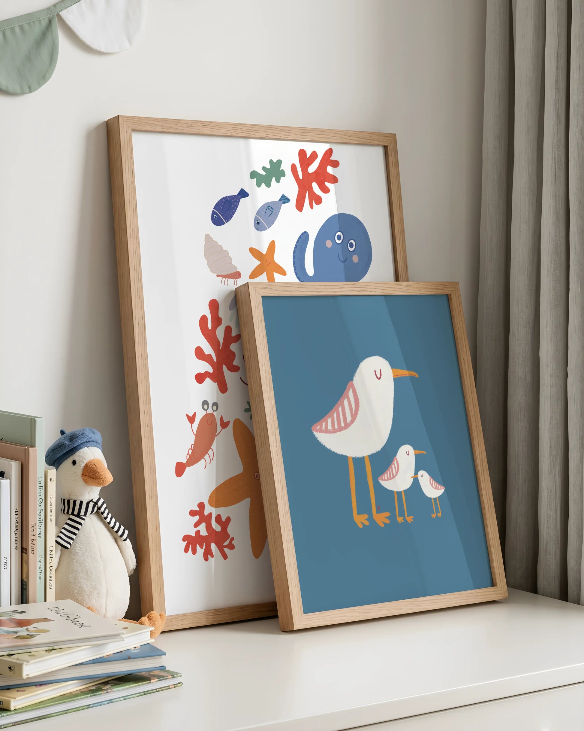 affiche enfant Mouettes + Amis de la mer
