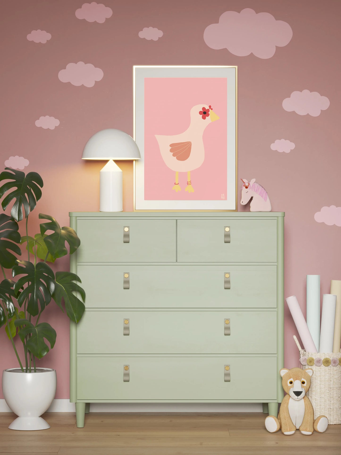 Póster decorativo “Chic chick” – Lámina divertida para habitación infantil - Kago Studio