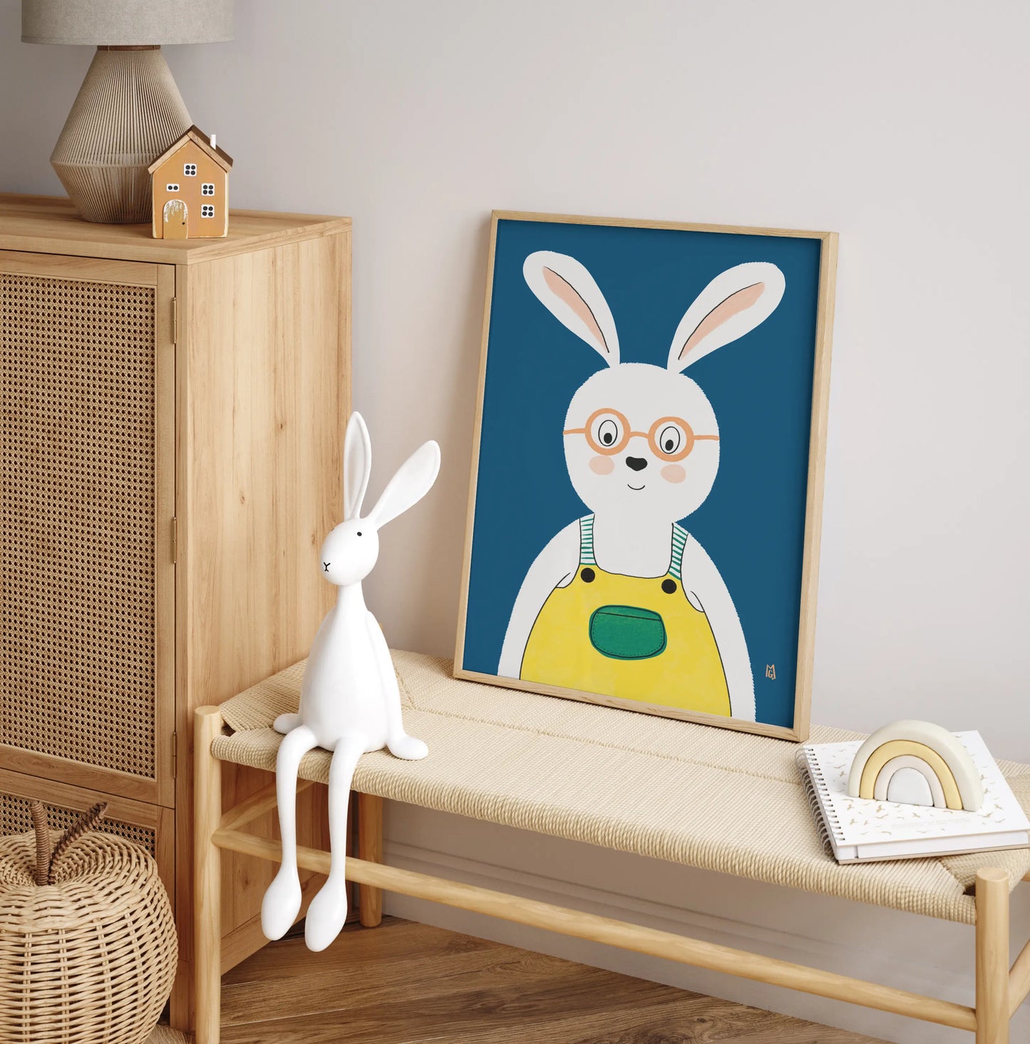 Póster infantil “Mi amigo Conejo” – Lámina decorativa adorable para habitación de niños - Kago Studio