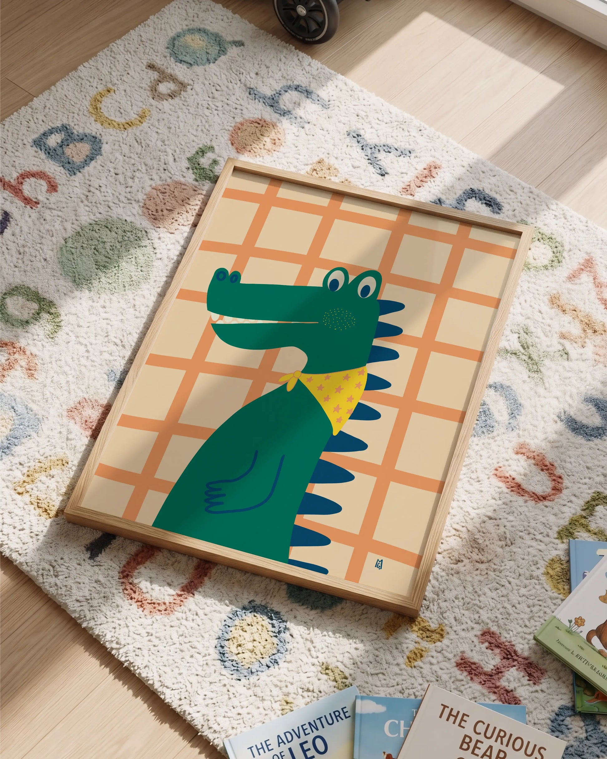 Affiche enfant Crocodile encadrée