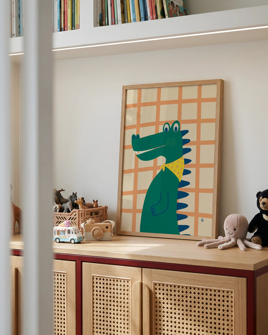 Affiche enfant Crocodile encadrée