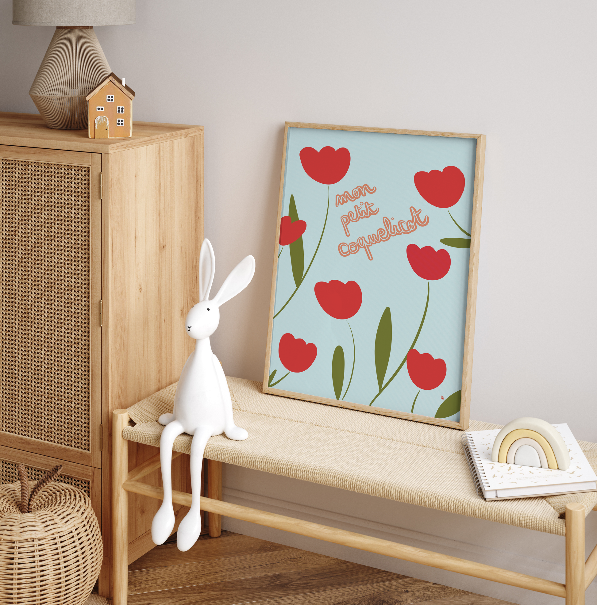 alt="Póster infantil Coquelicot en papel mate grueso – decoración divertida y original para habitación de niños"