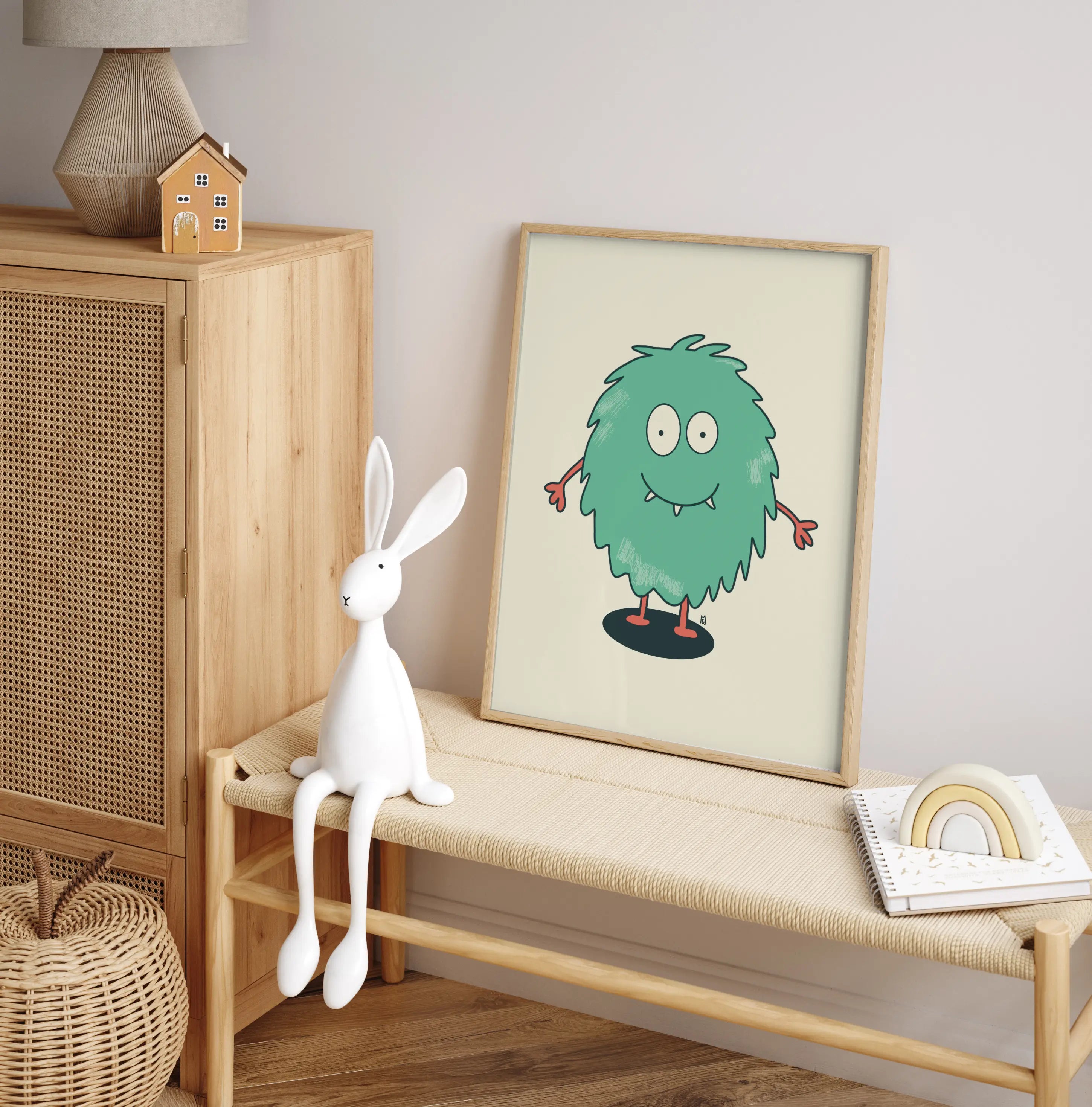 Póster decorativo “Monstruo adorable” – Lámina divertida para habitación infantil - Kago Studio