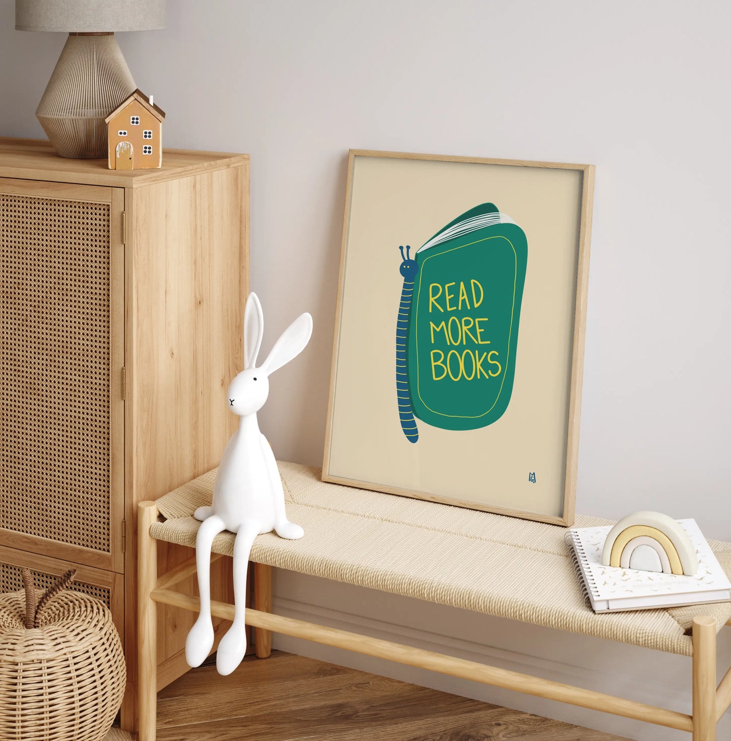 Póster infantil Mariposa libro con marco - Kago Studio