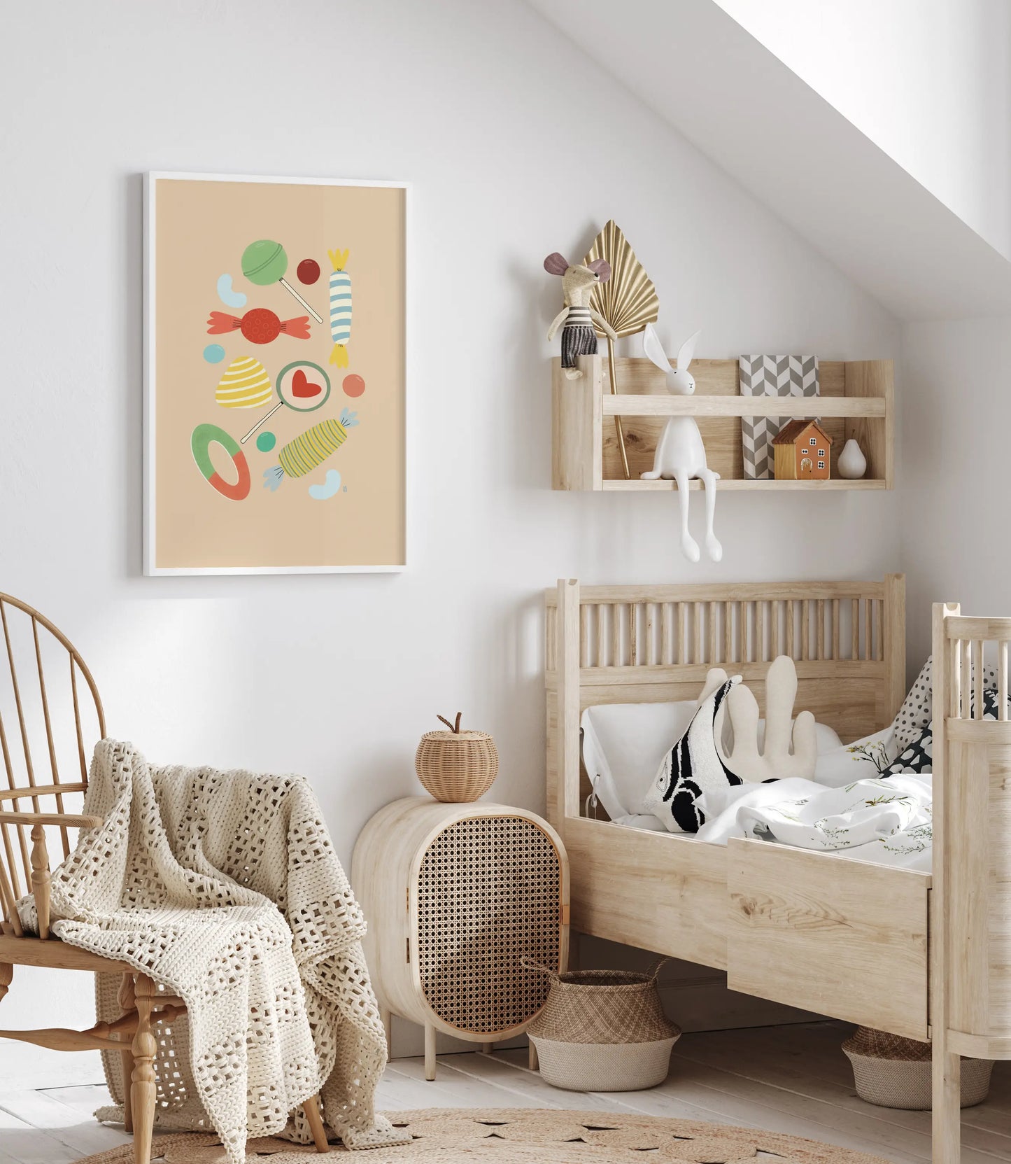 Póster infantil “Sweet candy” – Lámina decorativa para habitación de niños - Kago Studio