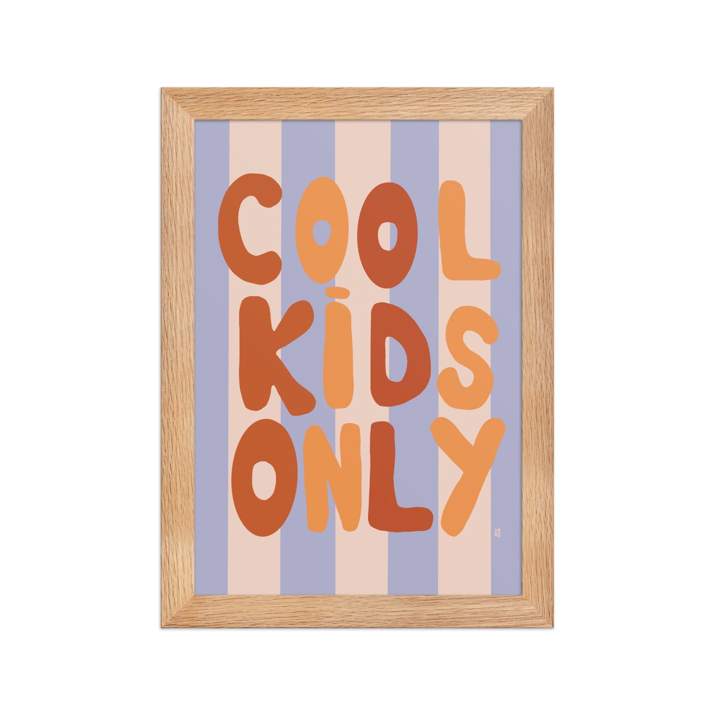 alt="Póster decorativo Cool Kids Only sobre papel mate grueso – decoración moderna para cuarto de niños"