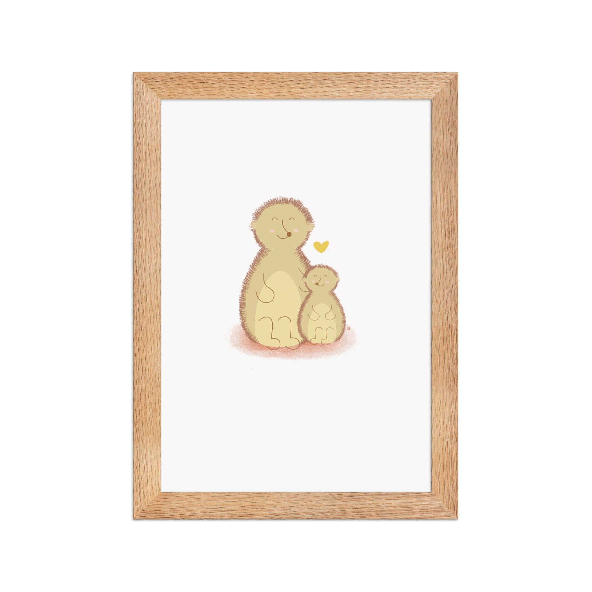 alt="Póster infantil Mamá y Peque con marco sobre papel mate grueso – decoración divertida y colorida