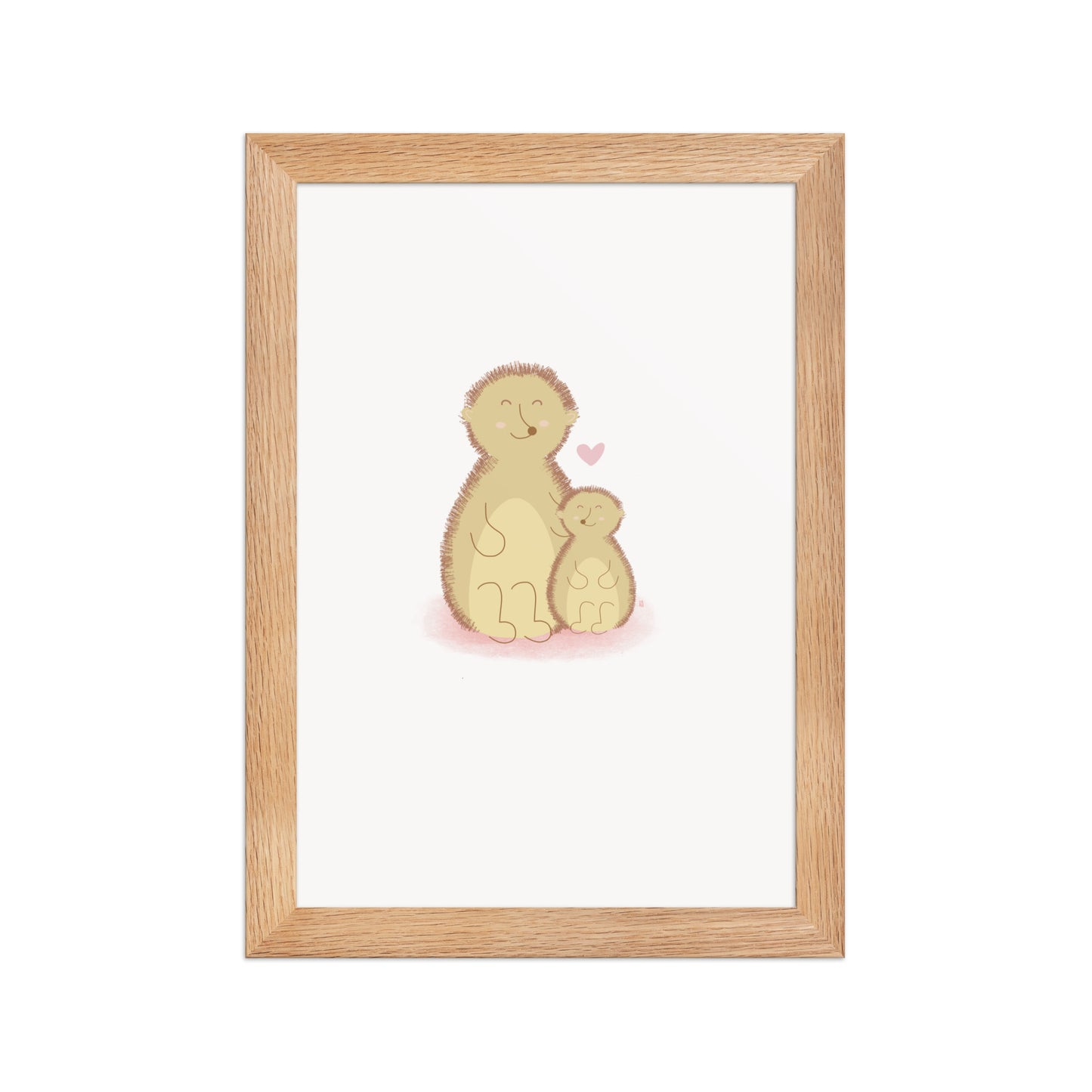 alt="Póster infantil Mamá y Peque con marco sobre papel mate grueso – decoración divertida y colorida