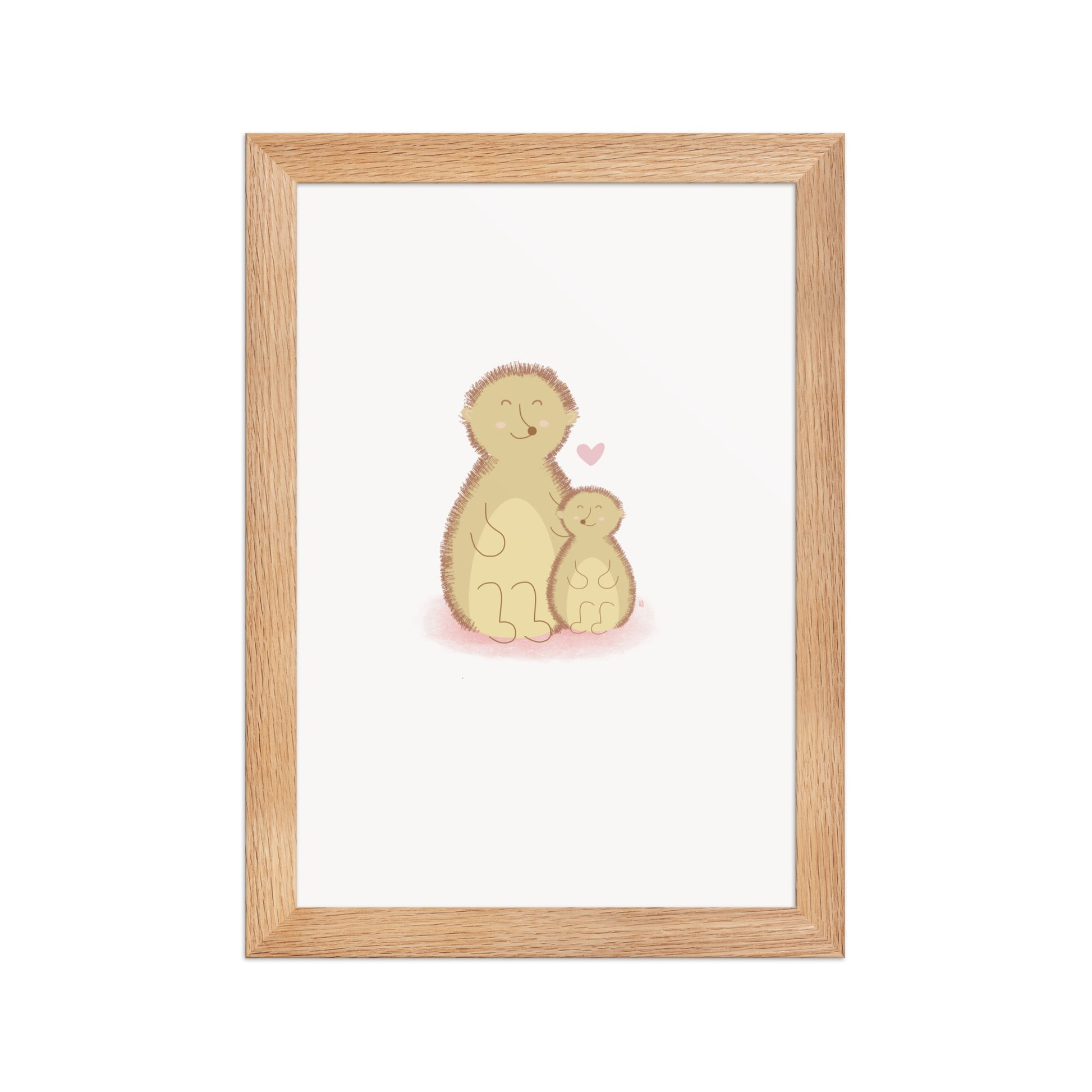 alt="Póster infantil Mamá y Peque con marco sobre papel mate grueso – decoración divertida y colorida