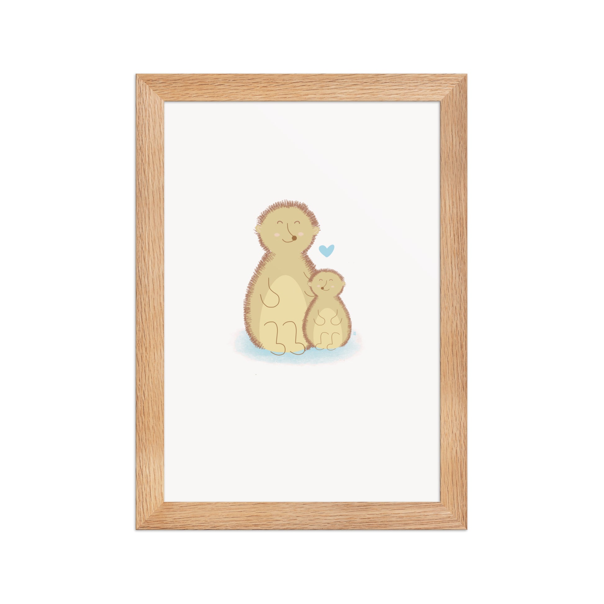 alt="Póster infantil Mamá y Peque con marco sobre papel mate grueso – decoración divertida y colorida