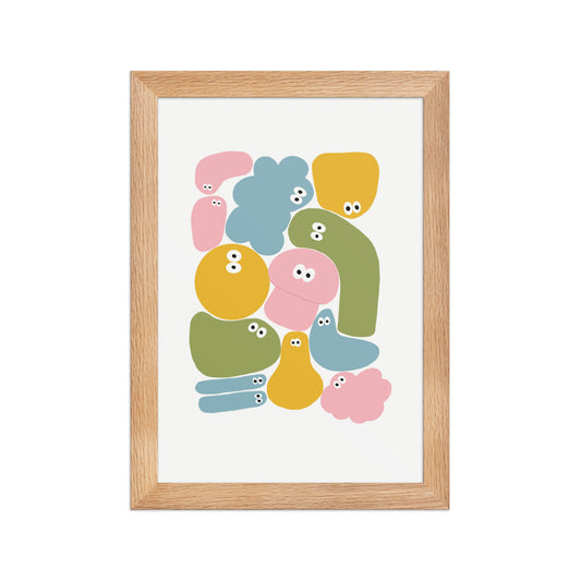 Póster infantil Jojo con marco - edición limitada, diseño colorido con personajes divertidos para habitaciones infantiles.