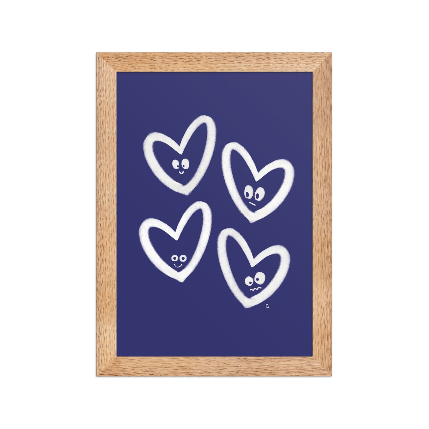 alt=Poster encadré Coeurs rieurs - m