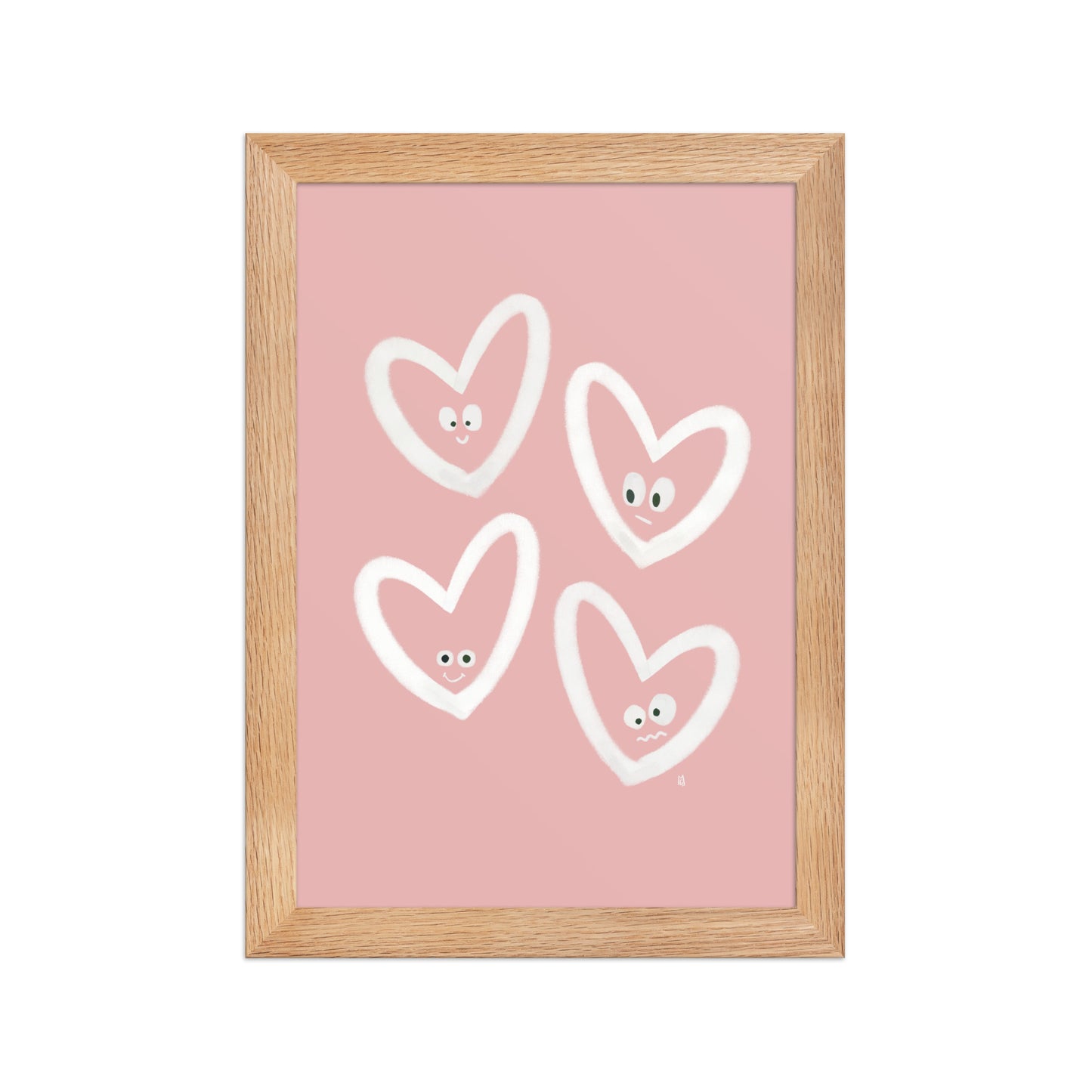 alt=Poster encadré Coeurs rieurs - r