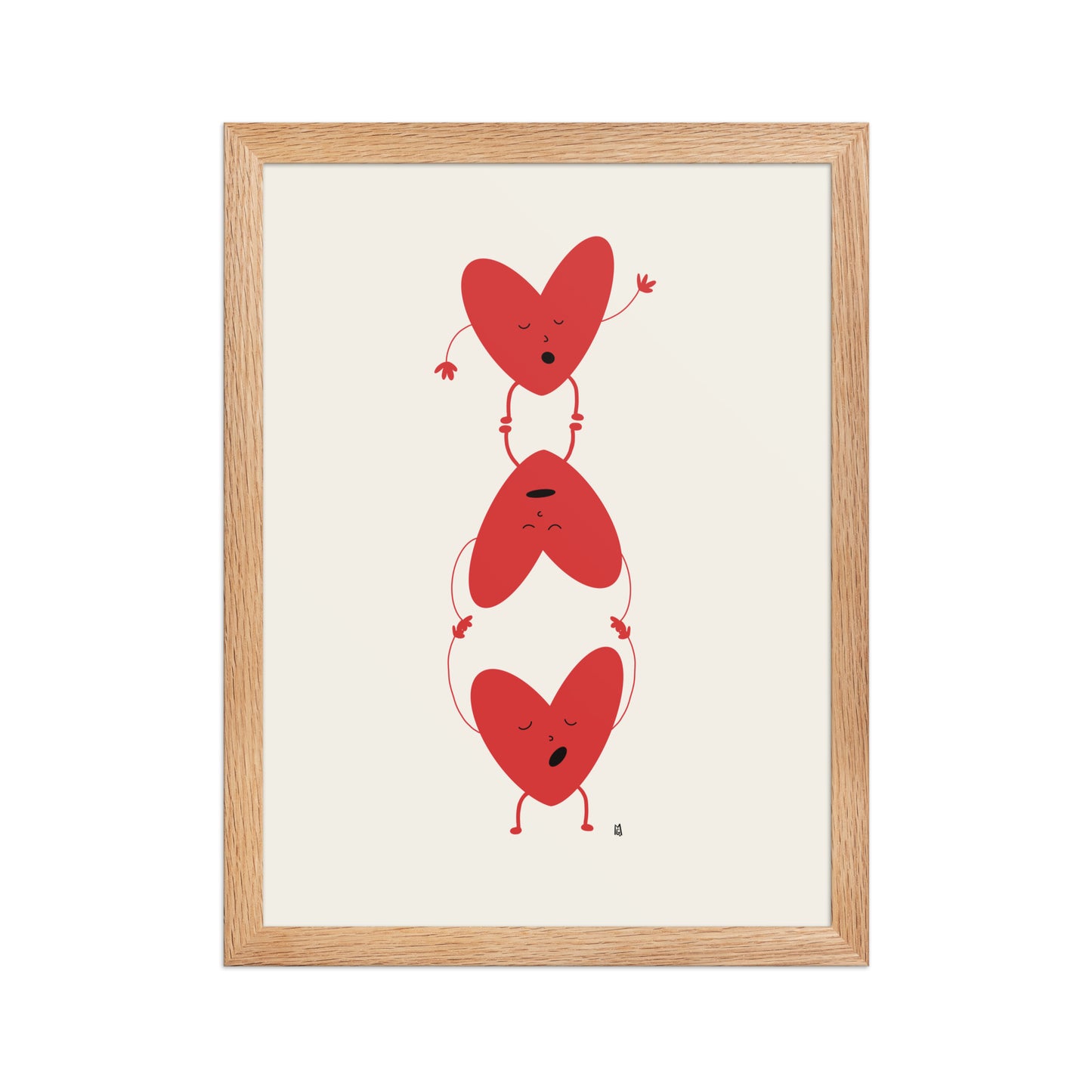 Póster infantil “corazones rebeldes” con marco minimalista – Decoración para cuarto de niños - Kago Studio