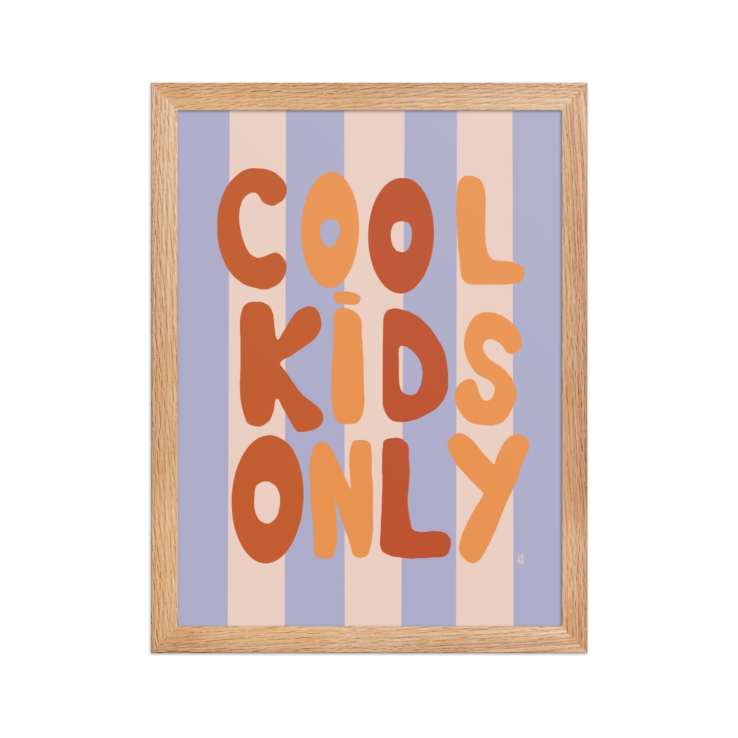 alt="Póster decorativo Cool Kids Only sobre papel mate grueso – decoración moderna para cuarto de niños"