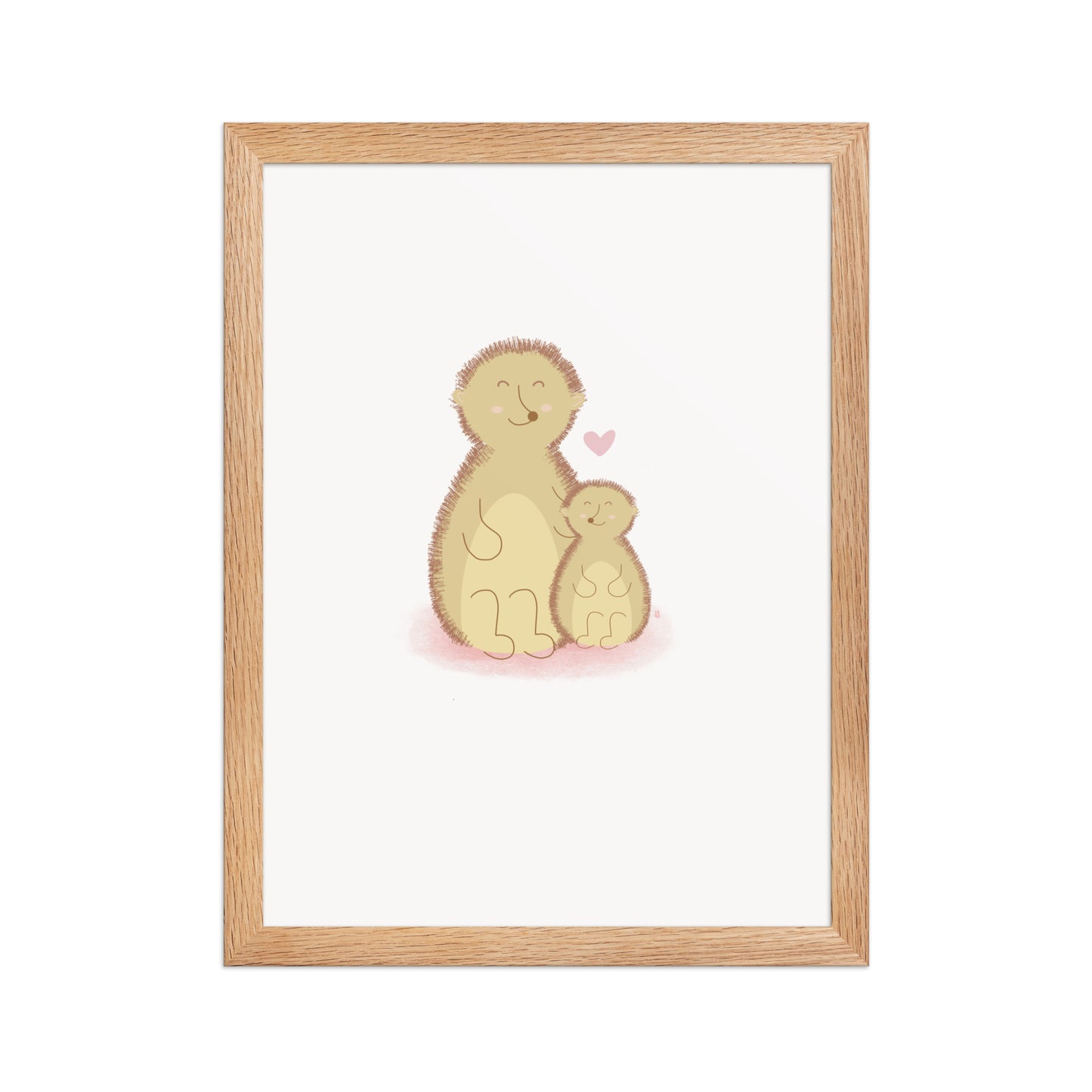 alt="Póster infantil Mamá y Peque con marco sobre papel mate grueso – decoración divertida y colorida