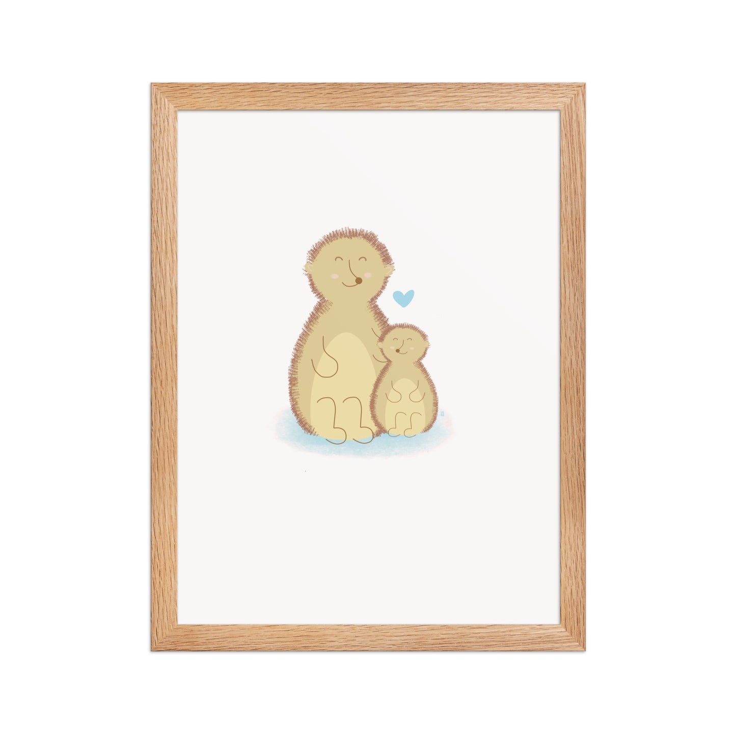 alt="Póster infantil Mamá y Peque con marco sobre papel mate grueso – decoración divertida y colorida