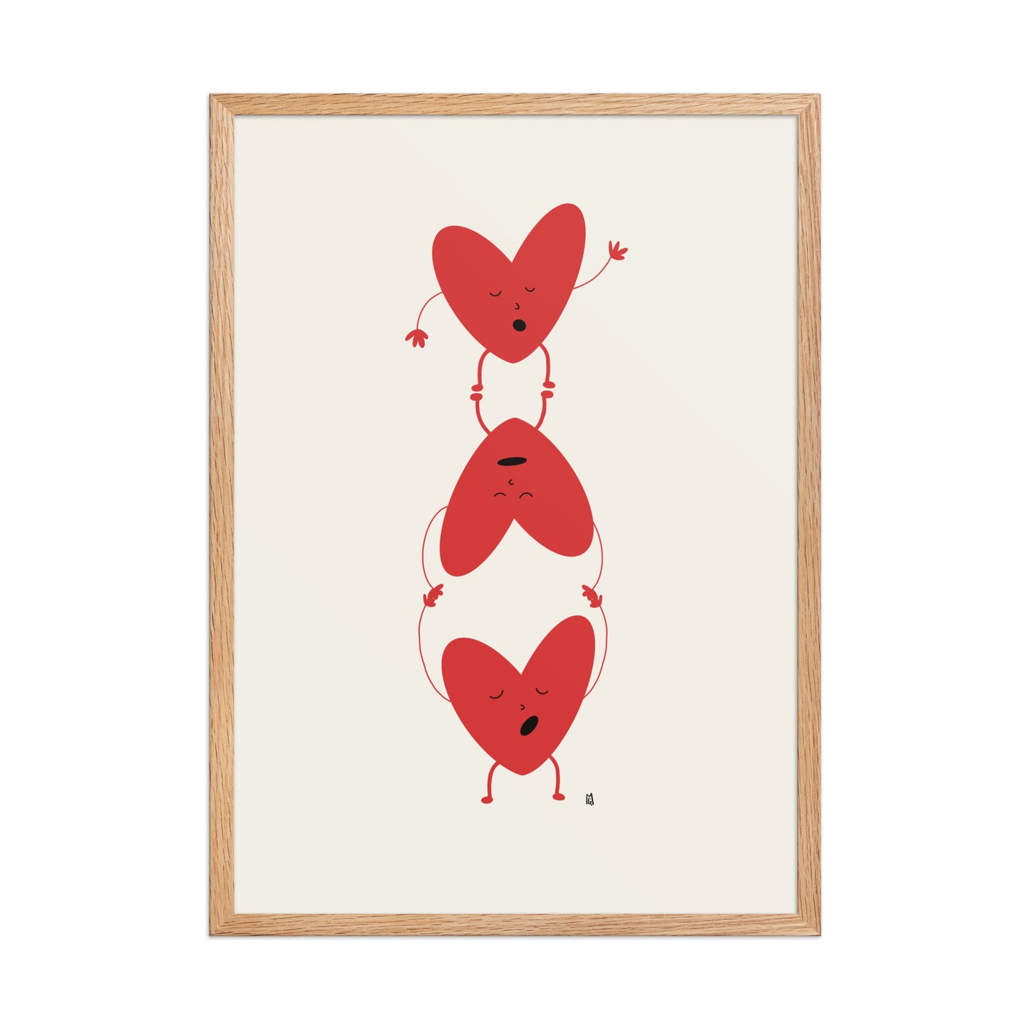 Póster infantil “corazones rebeldes” con marco minimalista – Decoración para cuarto de niños - Kago Studio