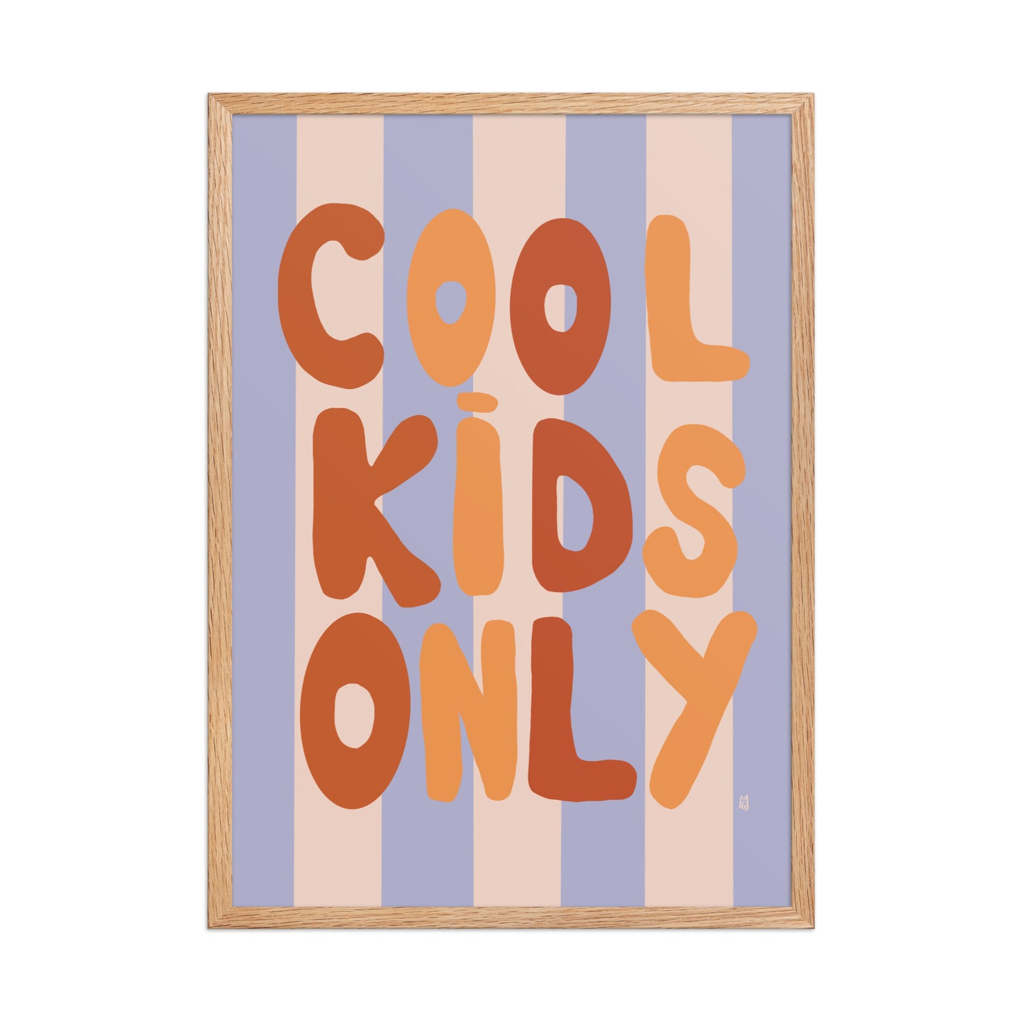 alt="Póster decorativo Cool Kids Only sobre papel mate grueso – decoración moderna para cuarto de niños"