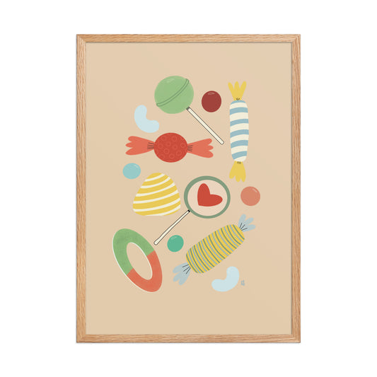 Póster infantil “Sweet candy” – Lámina decorativa adorable para habitación de niños - Kago Studio