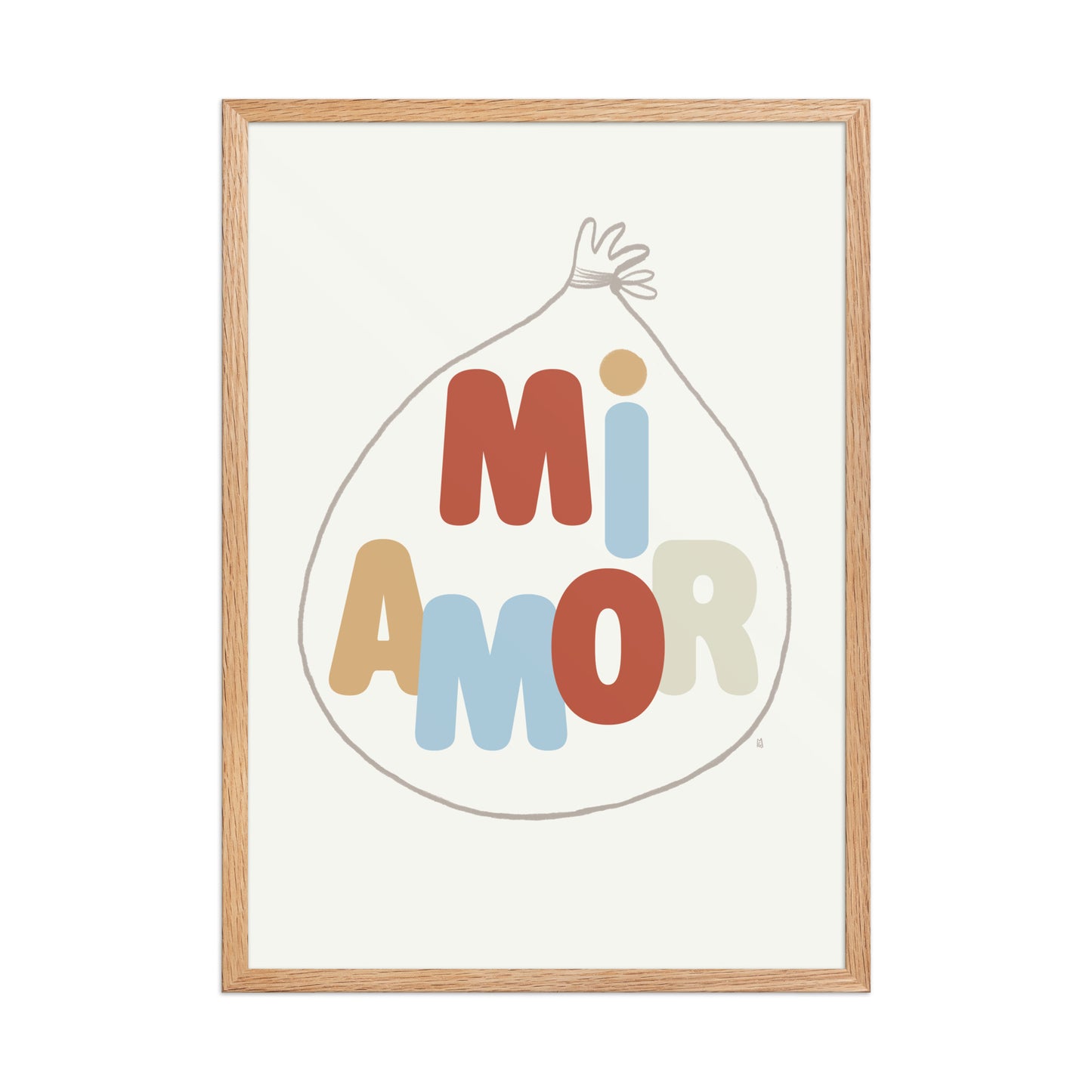 Lámina infantil Mi amor con marco 