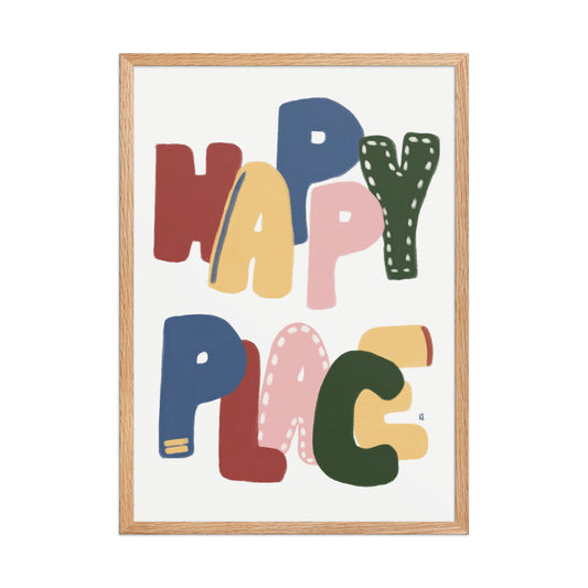 alt= Poster encadré Happy Place