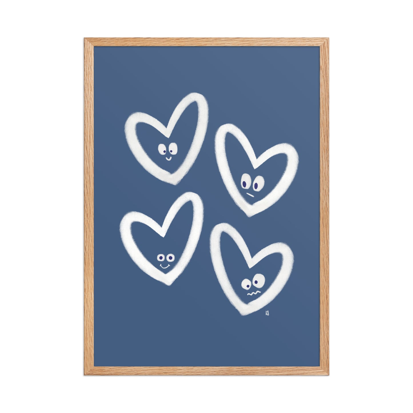 alt=poster encadré coeurs rieurs - b