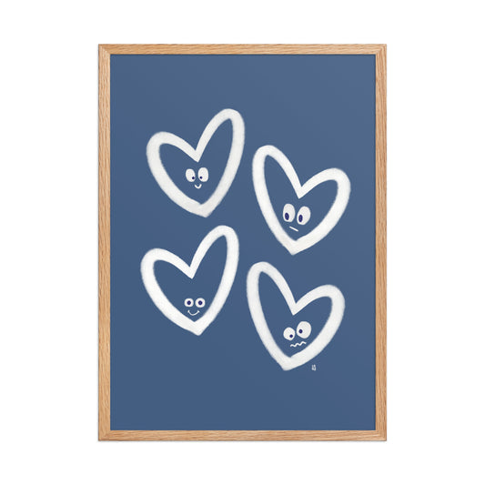 alt=poster encadré coeurs rieurs - b