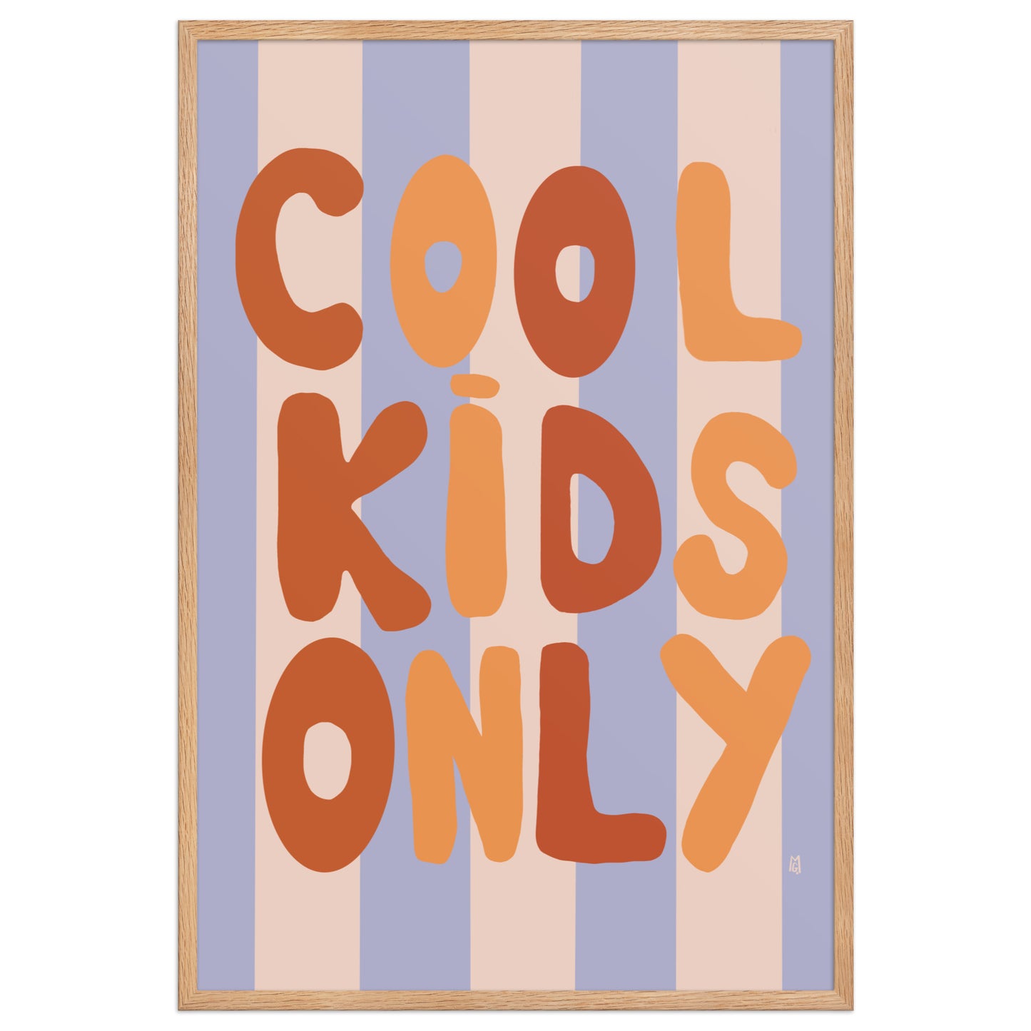 alt="Póster decorativo Cool Kids Only sobre papel mate grueso – decoración moderna para cuarto de niños"