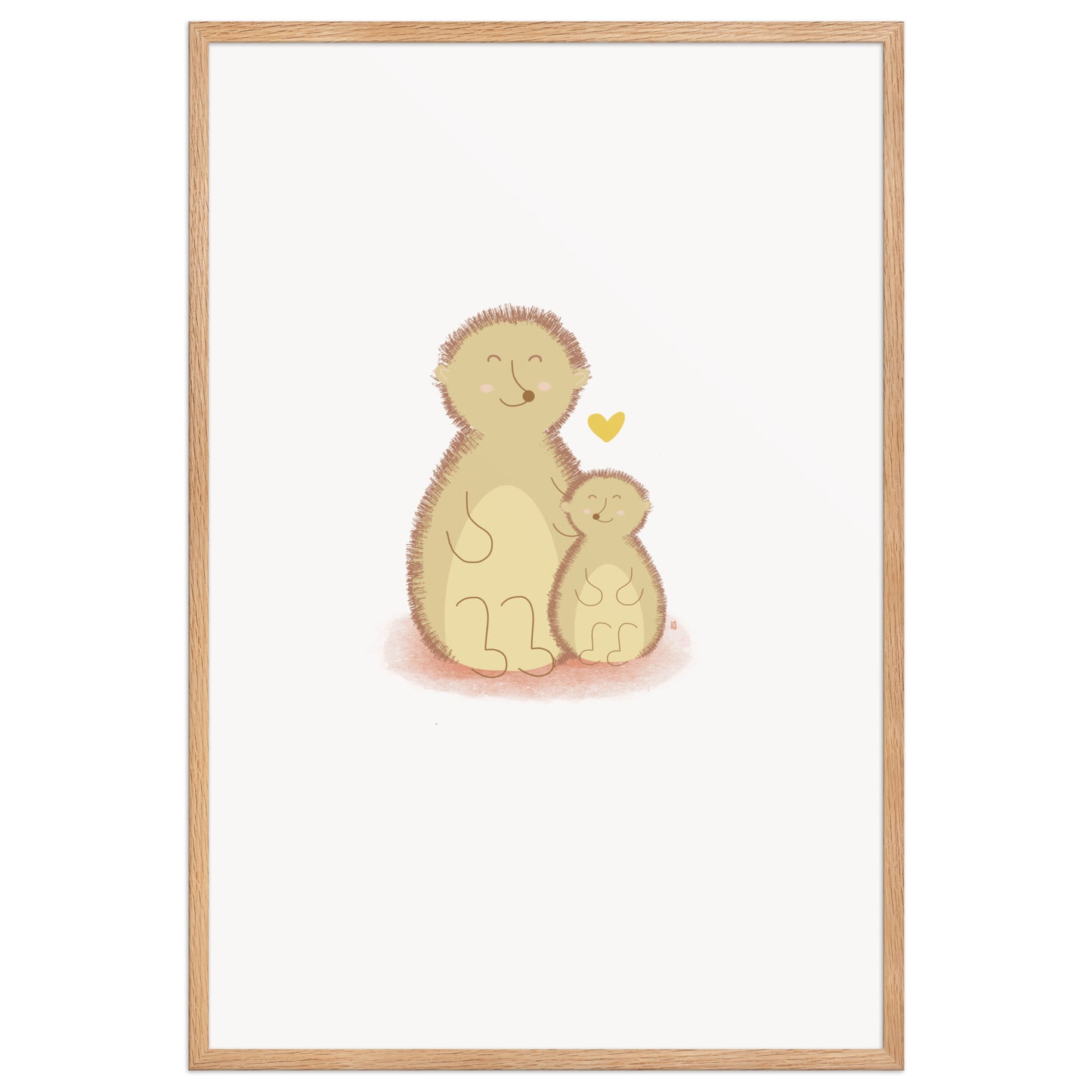 alt="Póster infantil Mamá y Peque con marco sobre papel mate grueso – decoración divertida y colorida