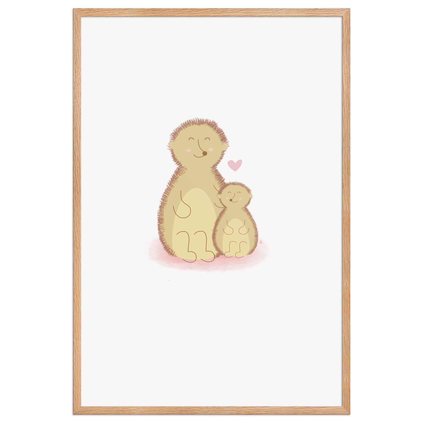 alt="Póster infantil Mamá y Peque con marco sobre papel mate grueso – decoración divertida y colorida