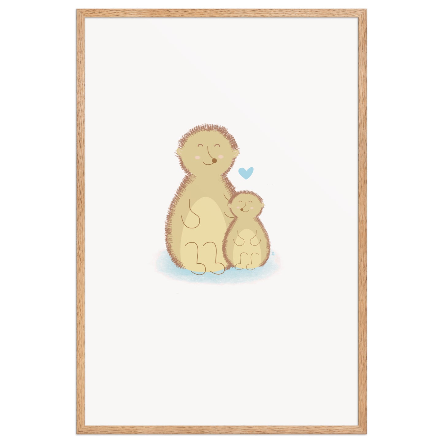 alt="Póster infantil Mamá y Peque con marco sobre papel mate grueso – decoración divertida y colorida