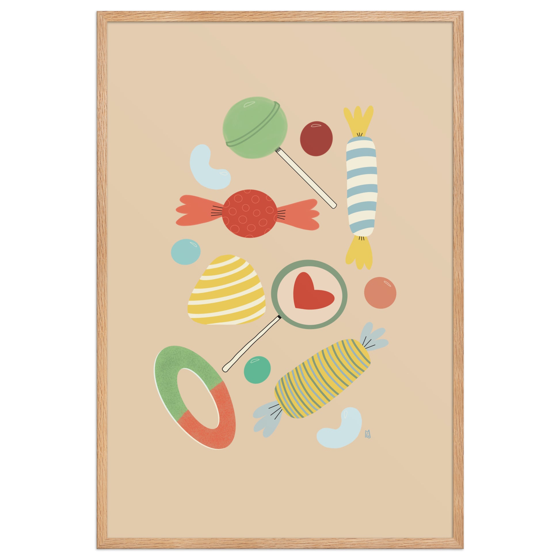 Póster infantil “Sweet candy” – Lámina decorativa adorable para habitación de niños - Kago Studio