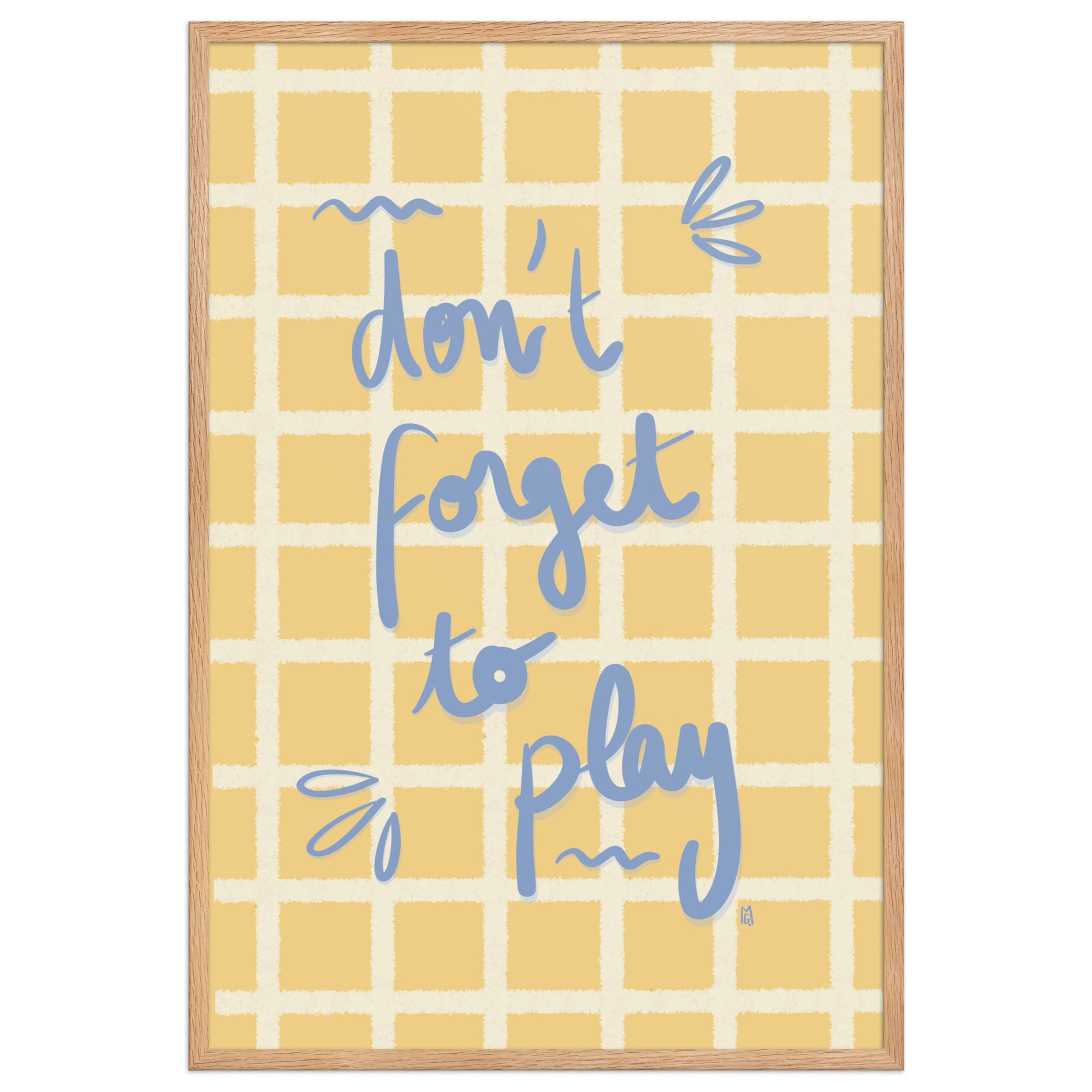 alt= Póster Don't forget to play con marco - Kago Studio