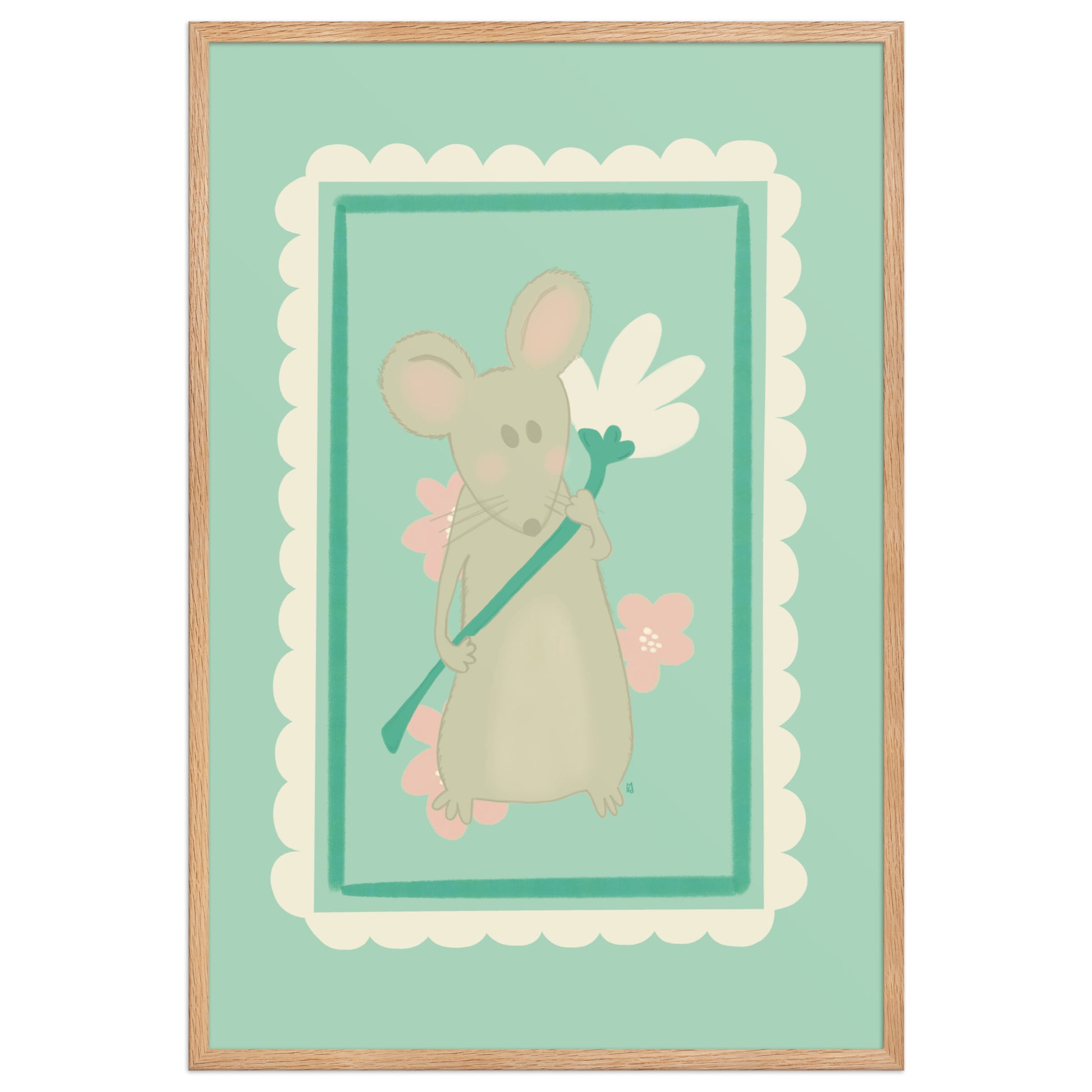 alt= Póster Mi ratoncito con marco - Kago Studio